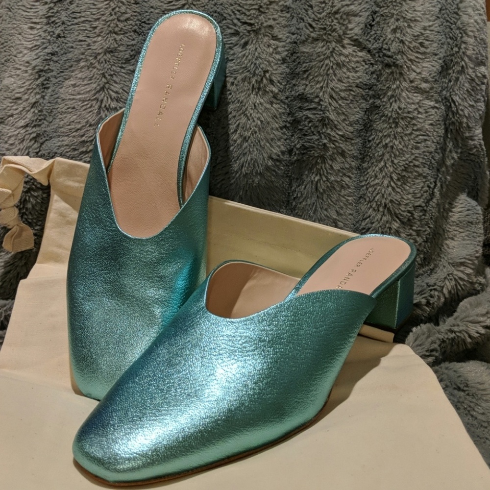 New Loeffler Randall Lulu Mules Mermaid Sz 11